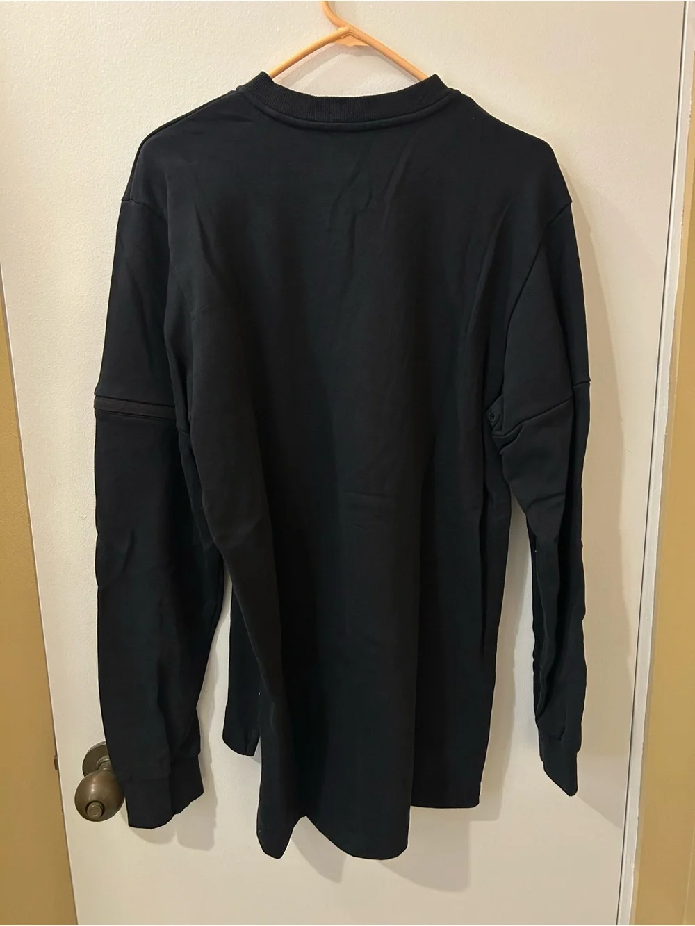 adidas Black Long-Sleeve Crew with Subtle Logo